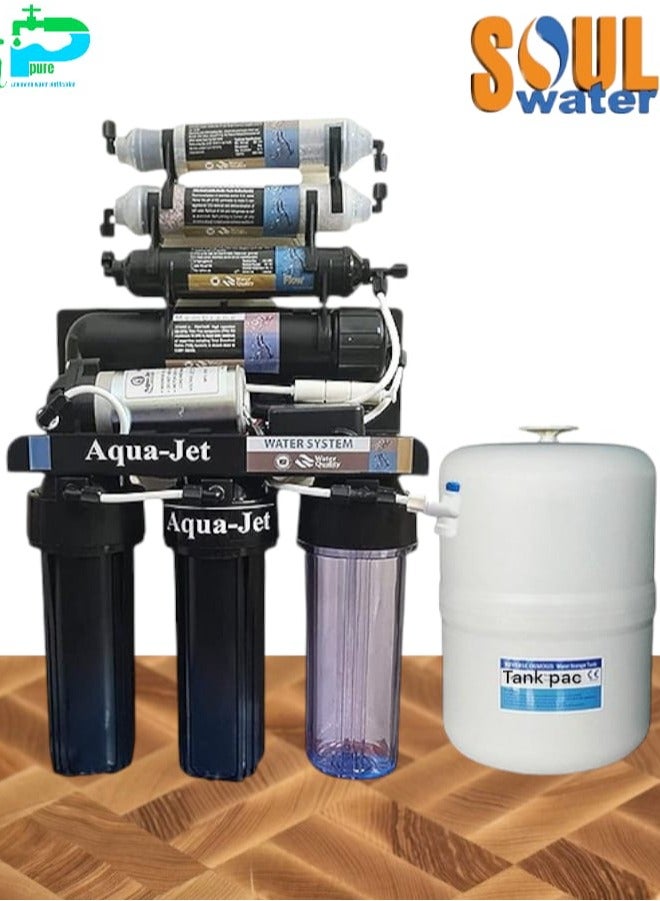 سول بالخزان الأصلي فلتر 7 مراحل أكوا جيت مع خزان ( تانك باك )التايواني سعه 12 لتر 5جالون + 2 شمعة أولي اضافيه مع  باقى مشتملات التركيب - Image 1